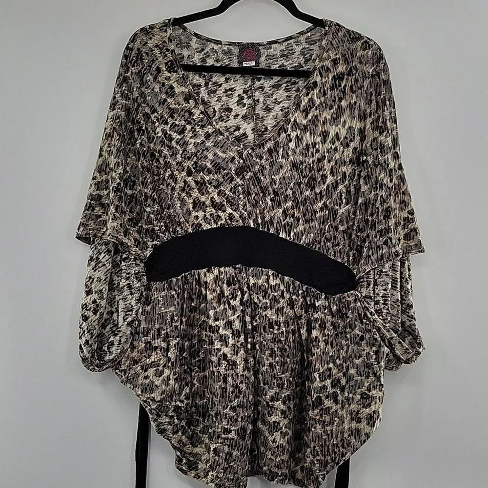 3 For$20 I.NER animal print top w/ Black tieback size S